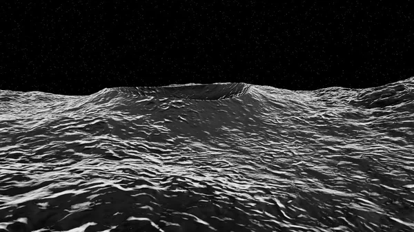Ilustrație 3D a suprafeței Lunii — Fotografie, imagine de stoc