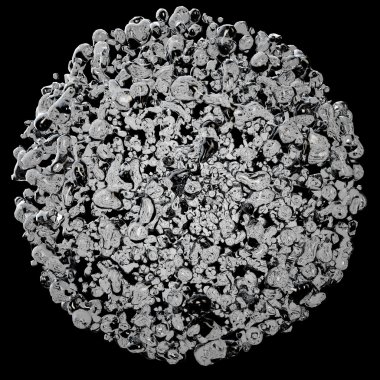 shere sıvı 3D illüstrasyon kabarcıklar