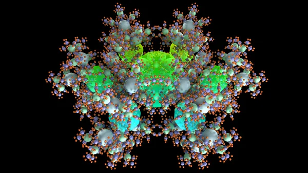 Illustration 3D de l'objet molécule de microbiologie — Photo