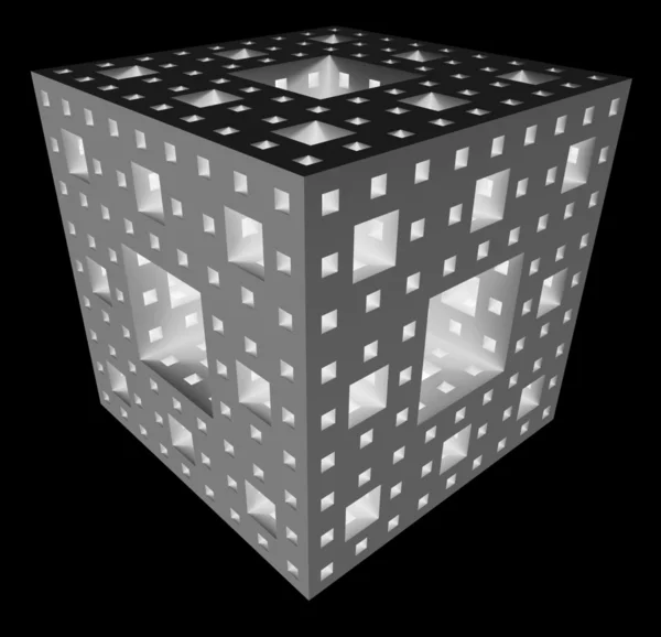 3D иллюстрация построения абстрактного куба — стоковое фото