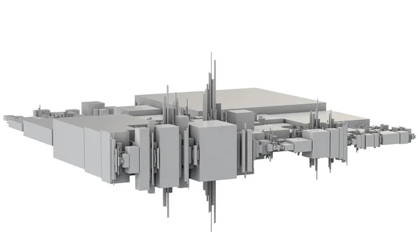 3D иллюстрация футуристического современного города — стоковое фото