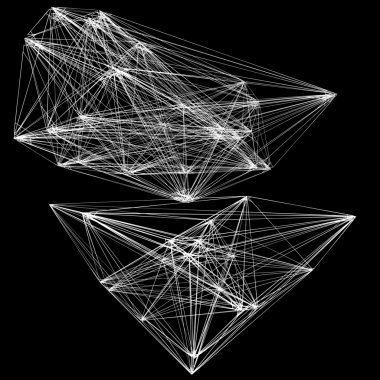 3D blueprint geometrik bağlantı yapısının resmini