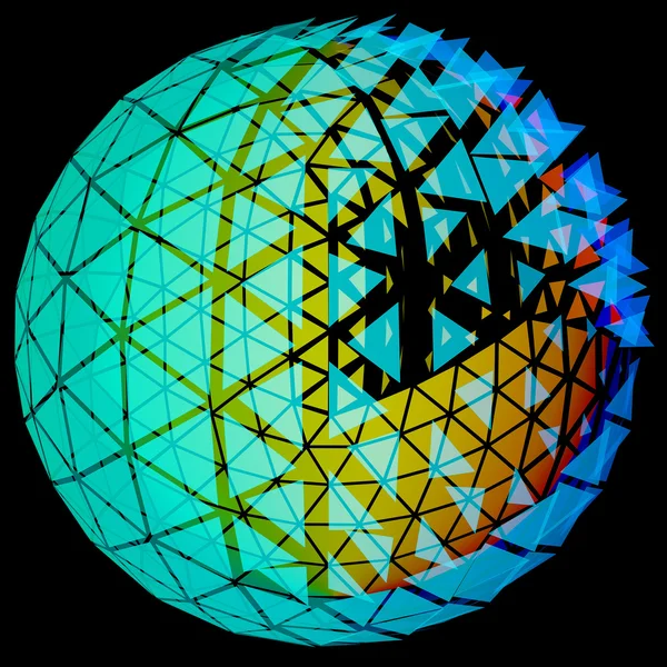 3D illustration av nätverket rutnät globe — Stockfoto