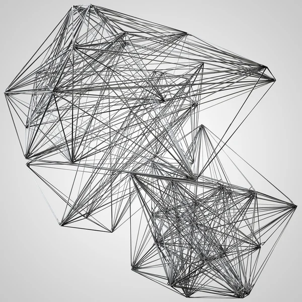 3D Illustration der geometrischen Bauplan-Verbindungsstruktur — Stockfoto