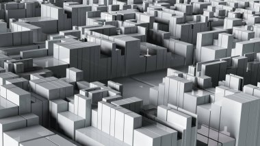 3 boyutlu fütüristik yapı güzel ve modern bir şehre benziyor.