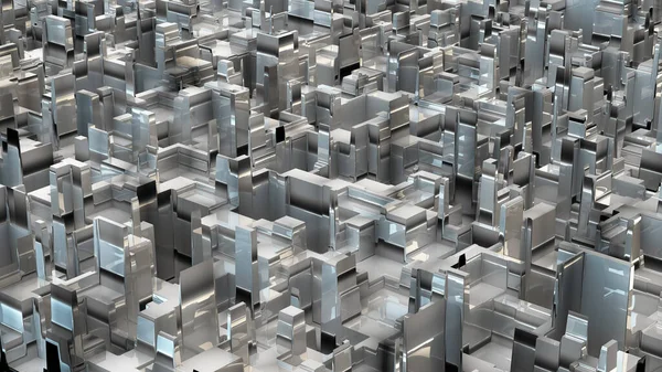 Ilustración 3D de la estructura futurista parece hermosa ciudad moderna — Foto de Stock