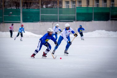 RUSSIA, ObuKHOVO - 26 Kasım 2017 Moskova bölge bando şampiyonası. BC Obukhovo - BC Vympel 4: 4