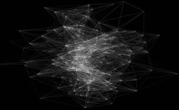 幾何学的クラウド接続構造の3Dイラスト — ストック写真