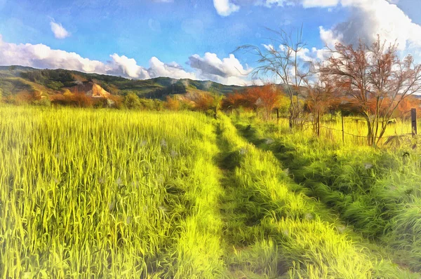 Hermoso paisaje de Mazandaran Provincia pintura colorida — Foto de Stock