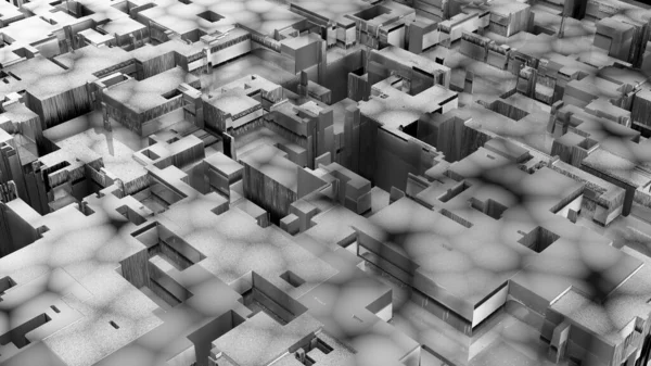 3D illusztrációja futurisztikus szerkezet néz ki, mint a modern város. — Stock Fotó