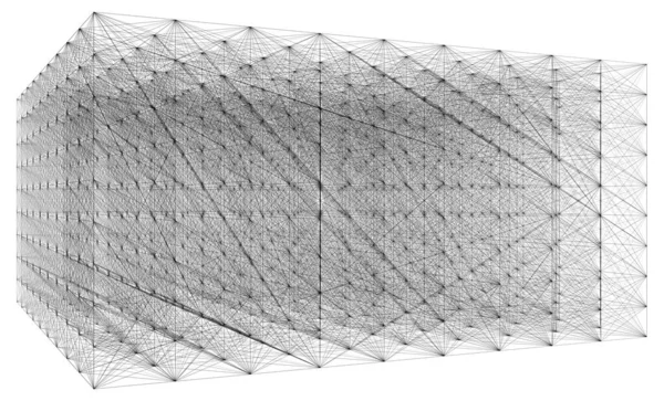 Geometrik bulut bağlantı yapısının 3 boyutlu çizimi — Stok fotoğraf