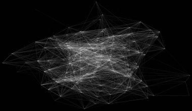 Geometrik bulut bağlantı yapısının 3 boyutlu çizimi