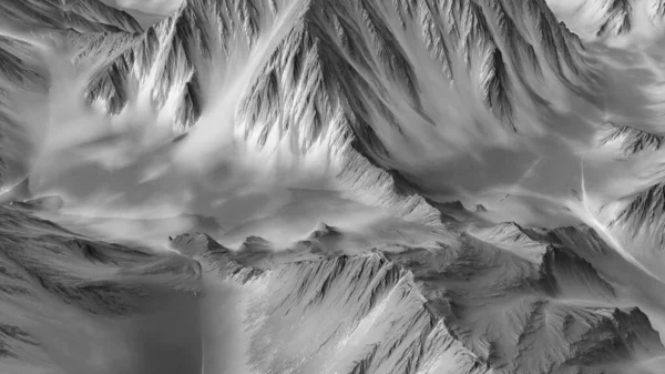 Illustration 3D du beau relief de paysage de montagne. — Photo