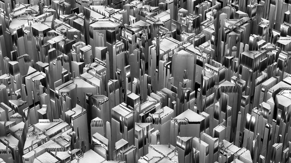 未来结构的3D图解看起来像现代城市. — 图库照片