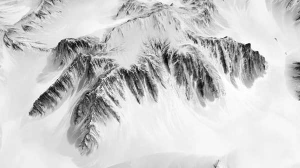 Ilustración monocromática 3D del relieve del paisaje de montaña. —  Fotos de Stock