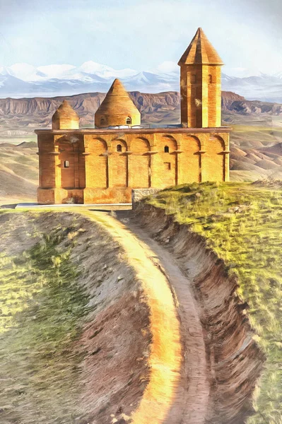 Surp Hovhannes Armenian Church peinture colorée, 1840, Sohrol, comté de Shabestar, province d'Azerbaïdjan oriental, Iran. — Photo