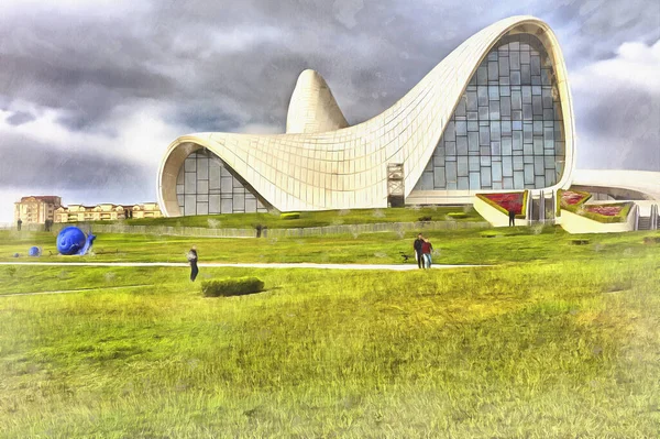 Heydar Aliyev Center bunte Malerei, Baku, Aserbaidschan. — Stockfoto