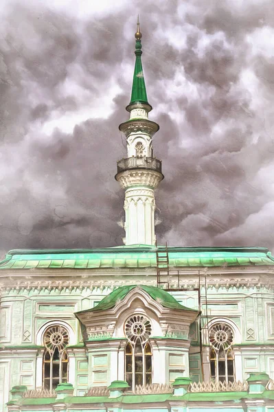 Mosquée Acem peinture colorée, mosquée Azimovskaya, 1890, Kazan Tatarstan Russie. — Photo