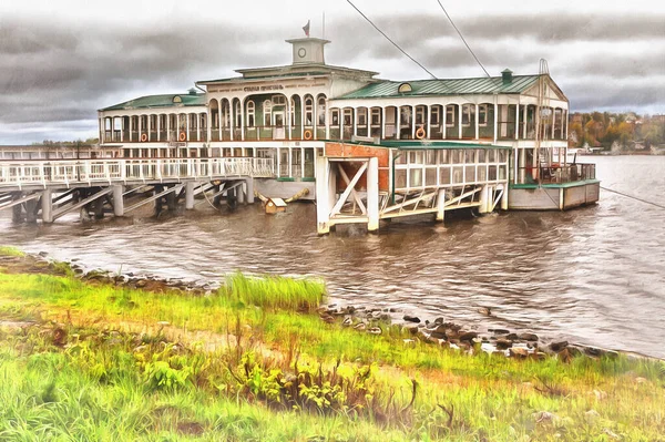 Volha řeka barevné malby, Kostroma, Kostroma region Rusko. — Stock fotografie