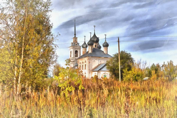Художня картина церкви Святого Миколая — стокове фото