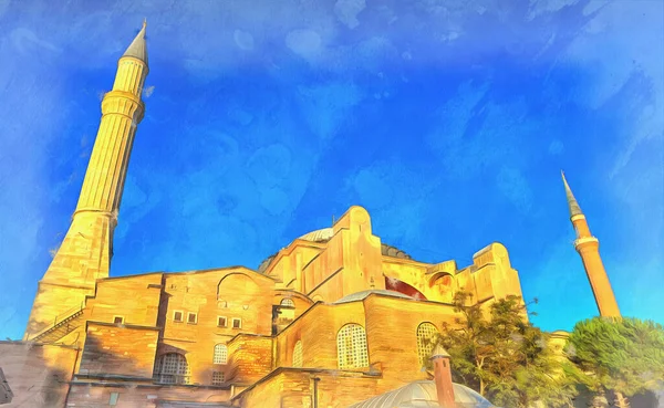 Αγία Σοφία καθεδρικός ναός πολύχρωμος πίνακας, Κωνσταντινούπολη Τουρκία. — Φωτογραφία Αρχείου