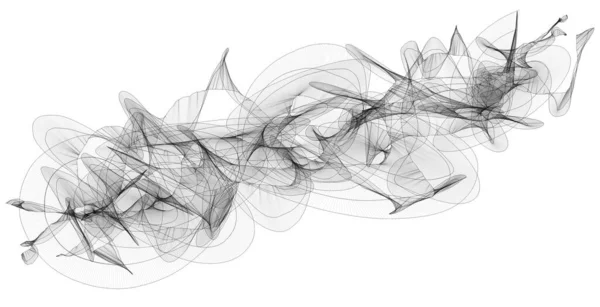 Dalgaların 3 boyutlu çizimi dumana benziyor — Stok fotoğraf