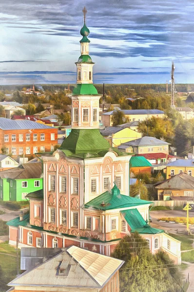 Natividade igreja pintura colorida, 1793, Totma, Vologda região Rússia. — Fotografia de Stock