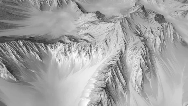 Illustration 3D monochrome du relief du paysage de montagne. — Photo