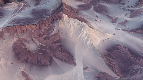 Ilustración colorida 3D del relieve del paisaje de montaña — Foto de Stock