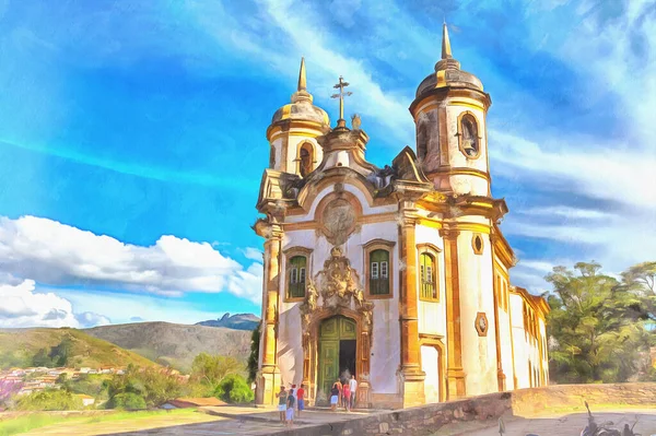 Terceira ordem Sao Francisco Kościół kolorowy obraz — Zdjęcie stockowe