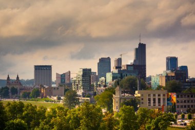 Litvanya 'nın başkenti Vilnius' un hava manzarası.