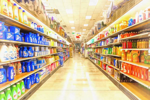 Dükkanın içi renkli resim gibi görünüyor..