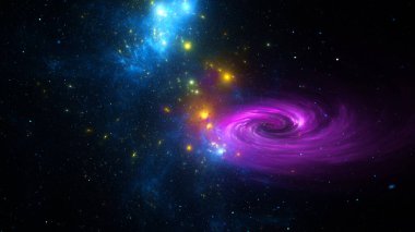 Soyut fraktal çizimler güzel galaksiler gibi görünüyor..