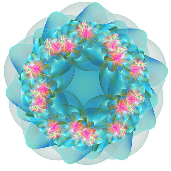 La ilustración fractal abstracta para el diseño creativo parece una flor. Imagen De Stock