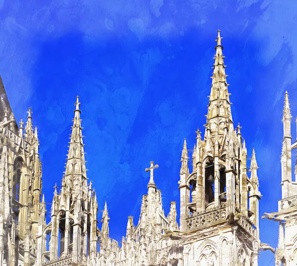 Catedral de Rouen pintura colorida parece imagen — Foto de Stock