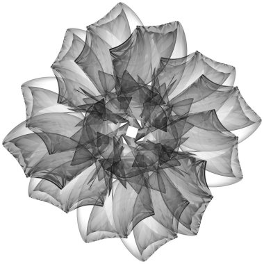 Yaratıcı tasarım için soyut fraktal illüstrasyon beyaz arkaplanda çiçek gibi görünüyor.