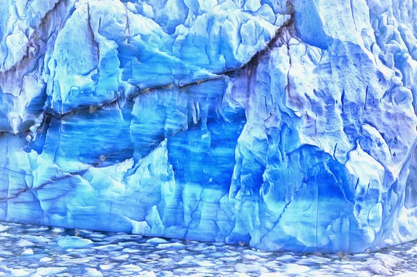 Vista sobre el Glaciar Perito Moreno pintura colorida — Foto de Stock