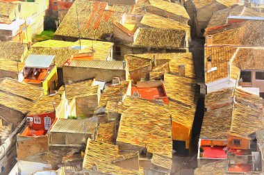 Şehir manzarası güzel. Renkli resim gibi görünüyor.