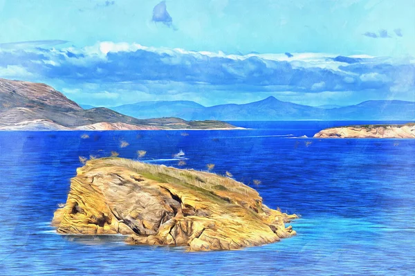 Ägäis Küste bunte Malerei sieht aus wie Bild — Stockfoto
