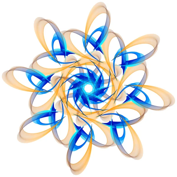 Ilustração 3D de fractal abstrato para design criativo se parece com flor no fundo branco — Fotografia de Stock