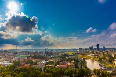 Litvanya 'nın başkenti Vilnius' un havadan görünüşü.