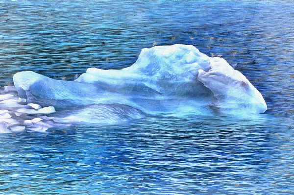 Pintura colorida del glaciar Perito Moreno se parece a la imagen, Argentina. — Foto de Stock