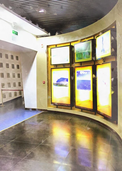 Modern belső tér multimédiás panelek színes festmény úgy néz ki, mint egy kép — Stock Fotó