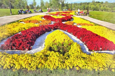 Çiçekler, Tsaritsyno parkı renkli tablolar Moskova, Rusya 'ya benziyor..