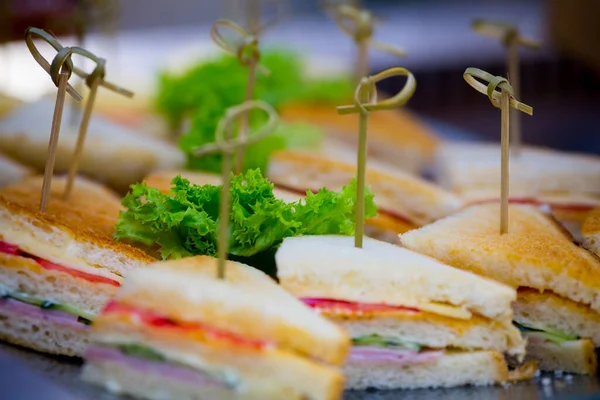 Подається смачна сендвіч їжа крупним планом — стокове фото