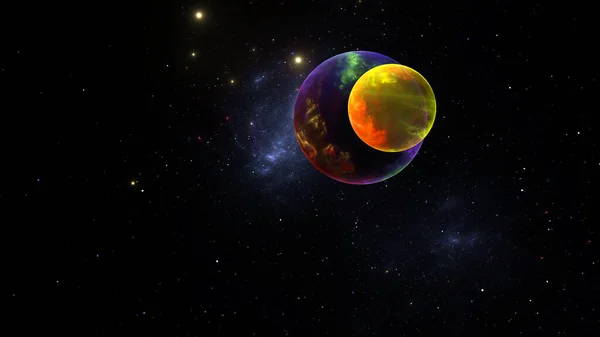 3D απεικόνιση της αφηρημένης φράκταλ για δημιουργικό σχεδιασμό μοιάζει με πλανήτες — Φωτογραφία Αρχείου