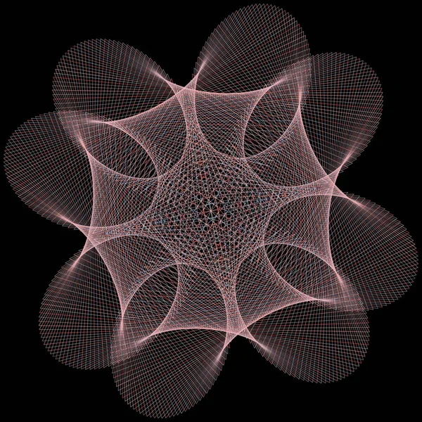 3D ілюстрація абстрактного фракталу для творчого дизайну на чорному тлі . — стокове фото