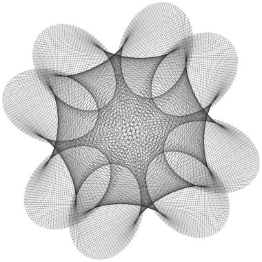 Beyaz zemin üzerinde yaratıcı tasarım için soyut fraktalın tek renkli 3D çizimi.