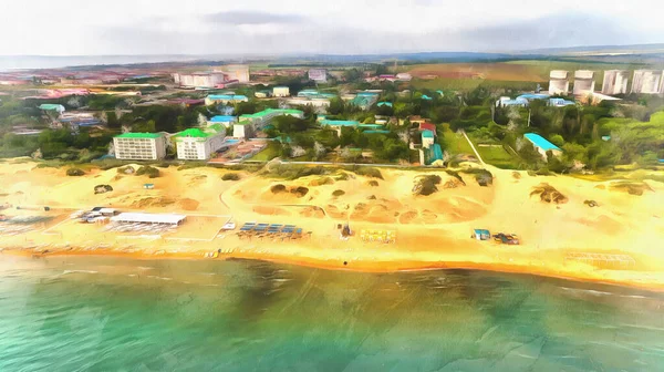 Вид с дрона на черноморский курорт — стоковое фото