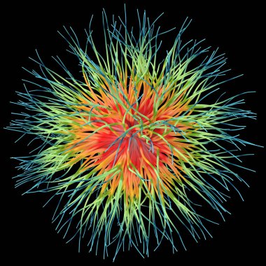 Virüs gibi üç boyutlu nesnenin 3 boyutlu çizimi